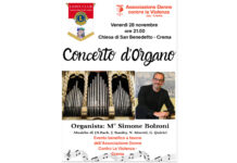 Concerto d’Organo – 28 novembre ore 21,00 – Chiesa di San Benedetto – Crema